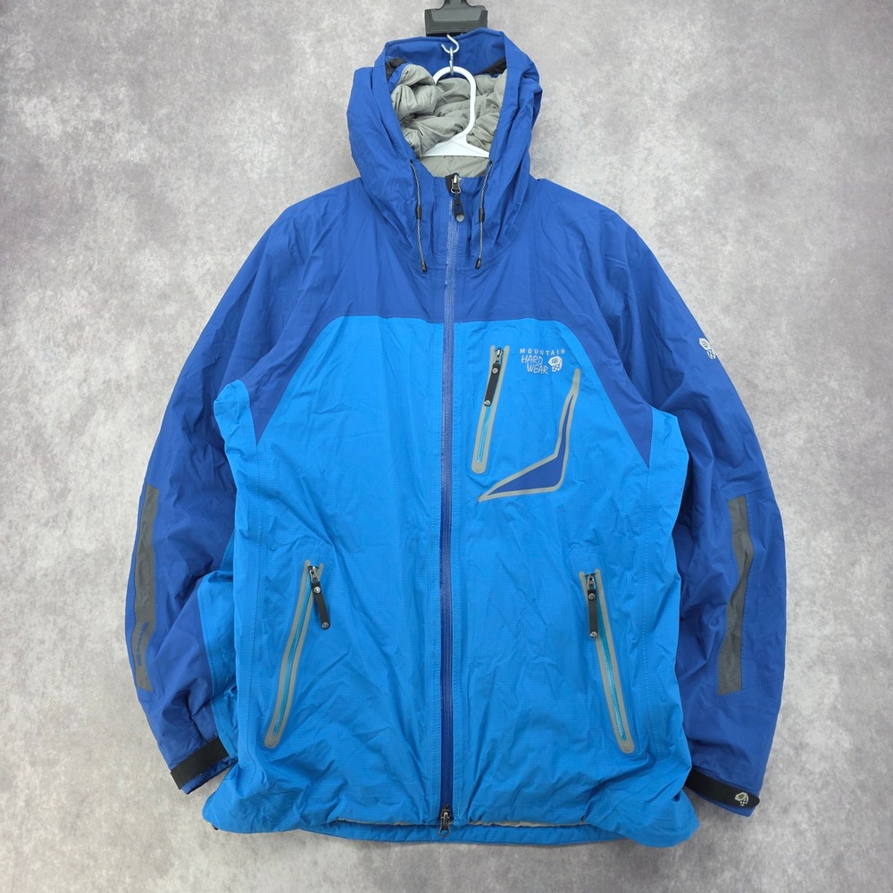 Mountain Hardwear Conduit Hooded Insulated Jacket Mens Large Blue Ripstop Shell